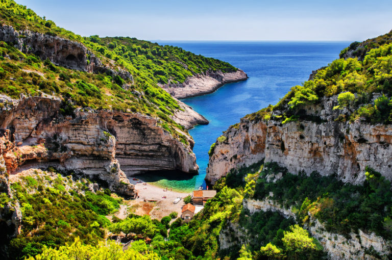 Cliffs on the coast of the Island of Vis 
