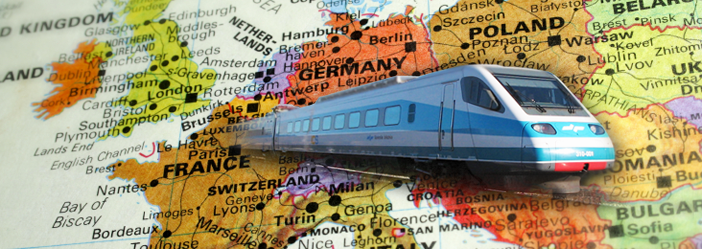 Travelling by train through Europe 