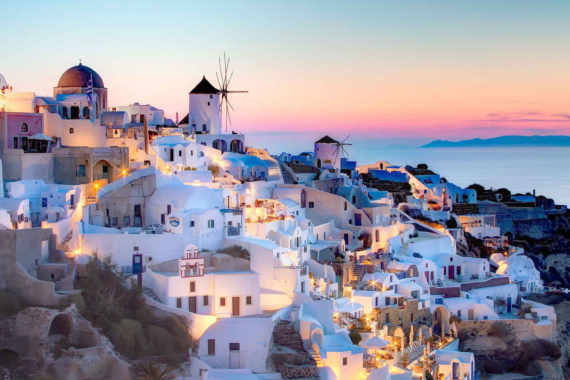 The world most famous cliff village in Greece 