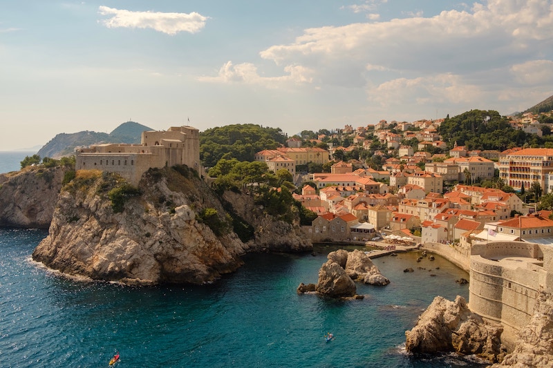 Aerial view of the coast at Dubrovnik, Croatia 