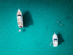 aerial picture of yachts