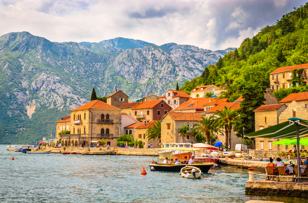 View of the mountains and coast in Montenegro