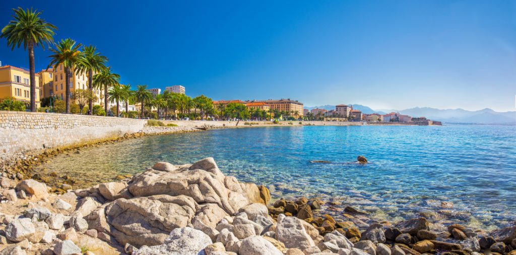 View of a bay in Ajaccio, Corsica