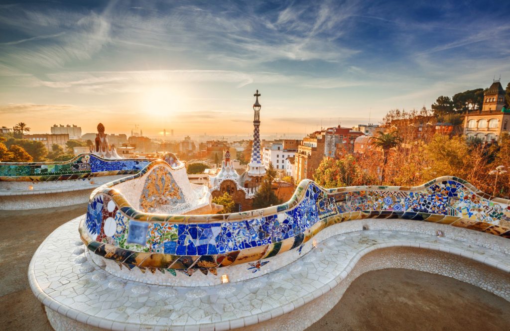 View from the Park Guell  over the city of Barcelona