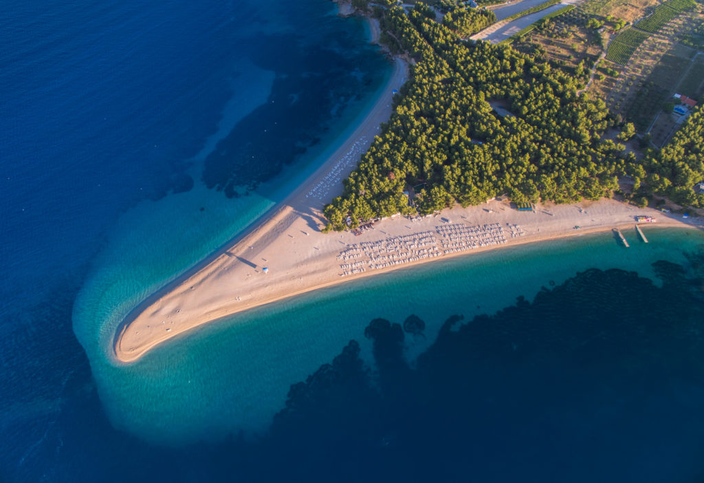 Aerial view of an island in Croatia 