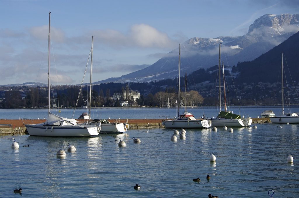 sailboats in Lake Annecy