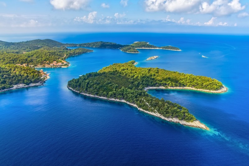 Aerial view of Mljet National Park